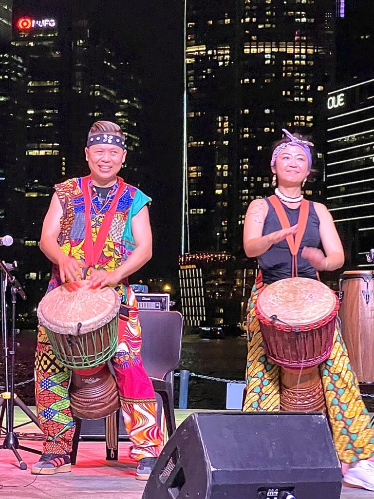 Kelvin Kew and Bing on the Djembe