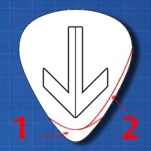 guitar pick worn out area