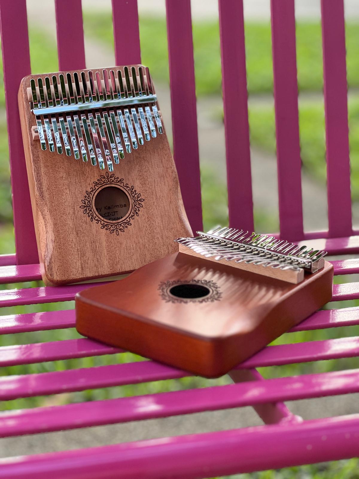 Custom engraved kalimba with company logo for a corporate kickoff